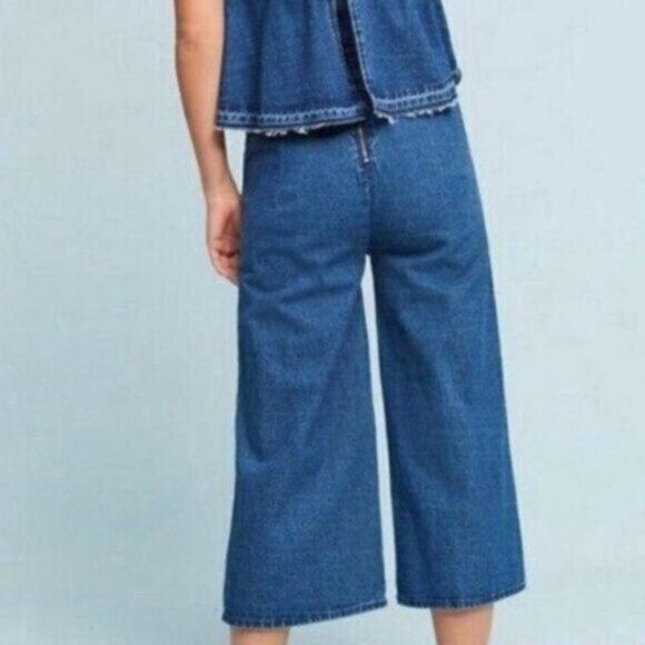 Anthropologie | Women's Blue Hei Hei Denim Strapless Romper Size Medium - Picture 3 of 15